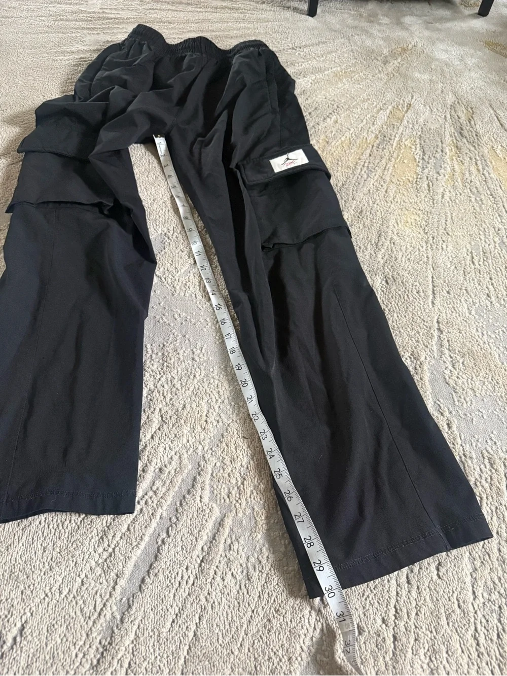 Jordan Flight sweatpants black cargo pockets pull on medium